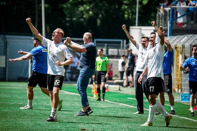 Germany Soccer bfv Rothaus Pokal 2025 2026 , Final VfR Mannheim vs SV Waldhof Mannheim Carl Benz Stadion Mannheim Team, Players, Cheers, Joy, Emotions Copyright: xBennetxLongx