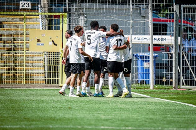 Germany Soccer bfv Rothaus Pokal 2025 2026 , Final VfR Mannheim vs SV Waldhof Mannheim Carl Benz Stadion Mannheim Player, Team, Goal celebration Copyright: xBennetxLongx