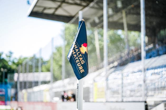 Germany Soccer bfv Rothaus Pokal 2025 2026 , Final VfR Mannheim vs SV Waldhof Mannheim Carl Benz Stadion Mannheim corner flag, symbol Copyright: xBennetxLongx