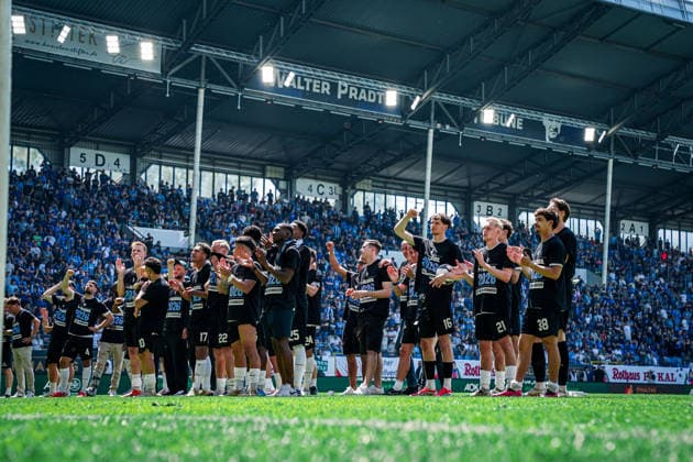 Germany Soccer bfv Rothaus Pokal 2025 2026 , Final VfR Mannheim vs SV Waldhof Mannheim Carl Benz Stadion Mannheim Team, Gestures, Gestures Copyright: xBennetxLongx