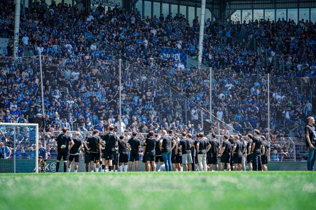 Germany Soccer bfv Rothaus Pokal 2025 2026 , Final VfR Mannheim vs SV Waldhof Mannheim Carl Benz Stadion Mannheim Team, Fans, Grandstand Copyright: xBennetxLongx