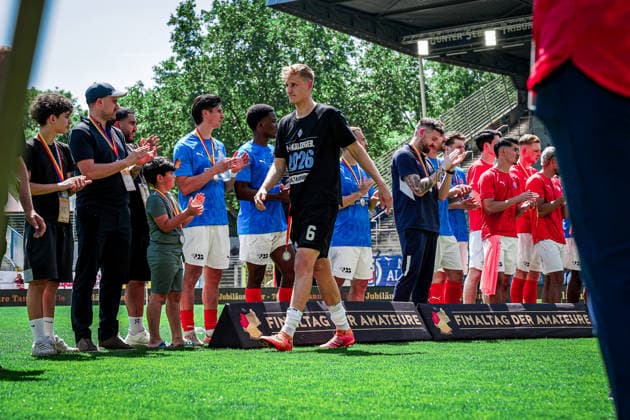 Germany Soccer bfv Rothaus Pokal 2025 2026 , Final VfR Mannheim vs SV Waldhof Mannheim Carl Benz Stadion Mannheim team, players, award ceremony, trellis Copyright: xBennetxLongx