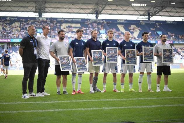 Lower Rhine Cup Final MSV Duisburg SC St Tönis FOR EDITORIAL PURPOSES ONLY p Football Lower Rhine Cup Final MSV Duisburg SC St Tönis on 23 05 26 in the Schauinsland Reisen Arena in Duisburg Farewell to the MSV players v L Chris Schmoldt, Michael Preetz, Leon Welter, Dominik Becker Duisburg , Florian Egerer Duisburg , Steffen Meuer Duisburg , Leon Müller Duisburg , Mert Göckan Duisburg , Omar Ahmad Germany North Rhine Westphalia Duisburg Copyright JakobxKlos Copyright: JakobxKlos doc85yzfmr6ssw1mgrwje84 ,EDITORIAL USE ONLY Copyright: JakobxKlos