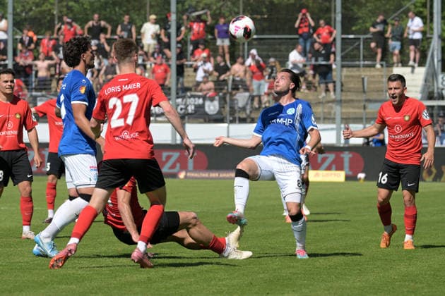 Battle for the ball between David Tomic SV Stuttgarter Kickers, 08 and Michael Kleinschrodt SG Sonnenhof Grossaspach, 11 SV Stuttgarter Kickers vs SG Sonnenhof Grossaspach, Football, Men, DB Regio wfv Cup Final, Season 2025 2026, 23 05 2026 SV Stuttgarter Kickers vs SG Sonnenhof Grossaspach, Football, Men, DB Regio wfv Cup Final, Season 2025 2026, 23 05 2026 Stuttgart Copyright: xEibner-Pressefoto TobiasxBaurx EP_TBR