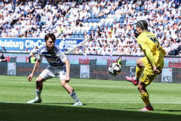 sports, soccer, FVN Niederrheinpokal season 2025 2026 final SC St Tönos 11 20 vs MSV Duisburg 16 05 2026, schauinsland reisen arena Simon Symalla MSV Duisburg, 23 Duisburg schauinsland reisen arena Nordrhein Westfalen Germany