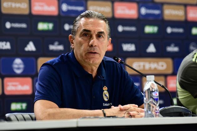 Pressconference Olympiacos v Real Madrid Final Euroleague Sergio Scariolo of Real Madrid speaks during the press conference prior to the Euroleague Final Four game between Olympiacos and Real Madrid in Athens, Greece, on May 23, 2026 Athens Greece Basketball Copyright: xAgenciaxLOFx