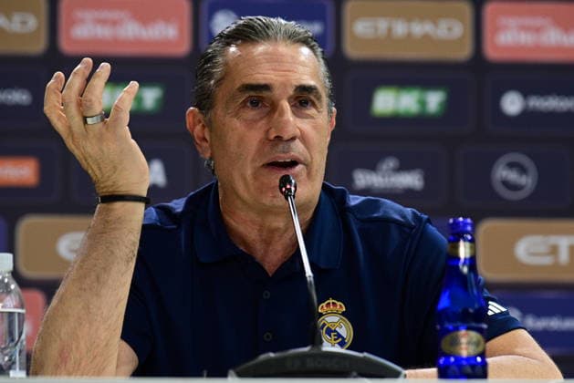 Pressconference Olympiacos v Real Madrid Final Euroleague Sergio Scariolo of Real Madrid speaks during the press conference prior to the Euroleague Final Four game between Olympiacos and Real Madrid in Athens, Greece, on May 23, 2026 Athens Greece Basketball Copyright: xAgenciaxLOFx