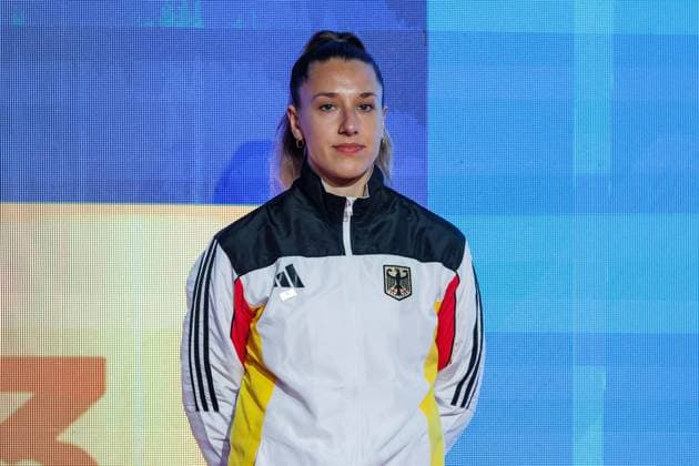 Award ceremony Womens Kumite 68 Johanna Kneer GER third place, bronze medal, 23 05 2026, Frankfurt am Main Germany , 61 European Karate Championships 2026 Frankfurt Main xprx