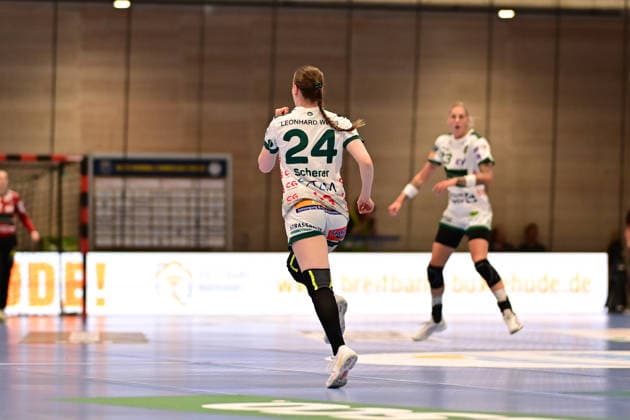 Handball I Women I Season 2025 2026 I Play Offs 5 11 I Matchday 6 I Buxtehuder SV FRISCH AUF Göppingen I 23 05 2026 Cheers, excitement, enthusiasm, euphoria, joy, happiness, cheerfulness at Luisa Scherer 24, FRISCH AUF Göppingen Buxtehude Halle Nord Niedersachsen Germany Copyright: xLobeca FelixxSchlikisx
