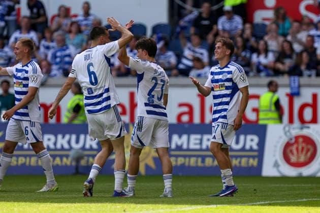 23 05 2026, GER, football, men, Niederrheinpokal final, season 2025 2026, SC St Tönis MSV Duisburg Patrick Sussek MSV Duisburg goal celebration, cheers after his goal for 0 3 Duisburg schauinsland reisen Arena Nordrhein Westfalen Germany Copyright: xAdrianxSchlüterx