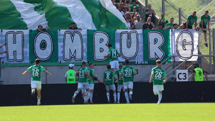 23 05 2026, xrekx, Fußball Landespokal Saarland Finale, 1 FC Saarbrücken FC 08 Homburg v l Torjubel nach dem Tor zum celebrating the goal celebrate 0 1 durch Kaan Ä°nanoÄülu FC 08 Homburg DFL DFB REGULATIONS PROHIBIT ANY USE OF PHOTOGRAPHS as IMAGE SEQUENCES and or QUASI VIDEO Saarbrücken