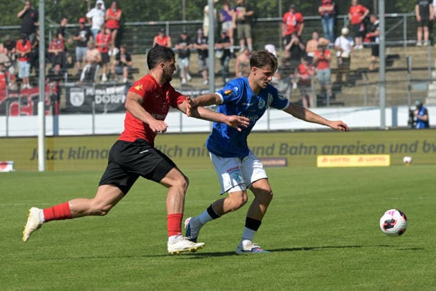 Mario Borac SV Stuttgarter Kickers, 36 am with ball in duel with Michael Kleinschrodt SG Sonnenhof Grossaspach, 11 SV Stuttgarter Kickers vs SG Sonnenhof Grossaspach, Football, Men, DB Regio wfv Cup Final, Season 2025 2026, 23 05 2026 SV Stuttgarter Kickers vs SG Sonnenhof Grossaspach, Football, Men, DB Regio wfv Cup Final, Season 2025 2026, 23 05 2026 Stuttgart Copyright: xEibner-Pressefoto TobiasxBaurx EP_TBR
