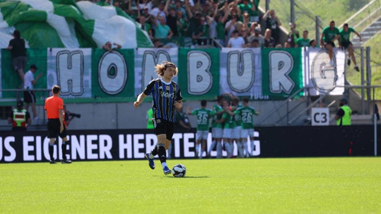 23 05 2026, xrekx, Fußball Landespokal Saarland Finale, 1 FC Saarbrücken FC 08 Homburg v l Torjubel nach dem Tor zum celebrating the goal celebrate 0 1 durch Kaan Ä°nanoÄülu FC 08 Homburg Tim Civeja 1 FC Saarbruecken DFL DFB REGULATIONS PROHIBIT ANY USE OF PHOTOGRAPHS as IMAGE SEQUENCES and or QUASI VIDEO Saarbrücken