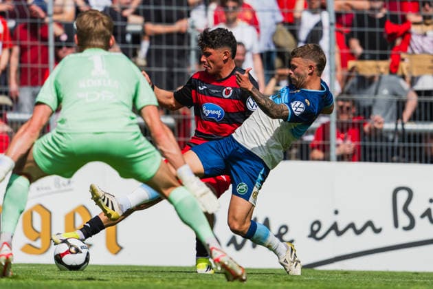 Tom Geerkens Fortuna Koeln, 06 bei einer graetsche Fortuna Köln vs FC Viktoria Köln, Football, Landespokal Mittelrhein 2025 26, Final, Season 2025 26, 23 05 2026, Fortuna Köln vs FC Viktoria Köln, Football, Landespokal Mittelrhein, Final, Season 2025 26, 23 05 2026 Köln Copyright: xEibner-Pressefoto LukasxBaldygax EP_LBA