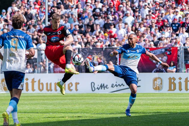 Cologne, Germany 23 May 2026 Mittelrheinpokal 2025 2026 Final Viktoria Köln vs Fortuna Köln Pictured from left in duel David Otto VIK and Robin Afamefuna Fortuna DFL DFB regulations prohibit any use of photographs as image sequences and or quasi video Sportpark Höhenberg Nordrhein Westfalen Copyright: xFotostandx xKruczynskix