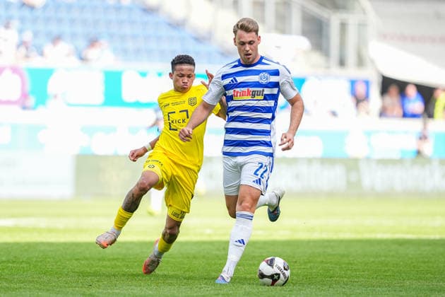 23 05 2026, xydrx, men, soccer, amateur final day, Niederrheinpokal final, SC St Tönis 11 20 MSV Duisburg, 2025 2026 season, Schauinsland Reisen Arena Luis Angel Montenegro Romero SC St Tönis, 13 in duel against Thilo Toepken MSV Duisburg, 22 Copyright: HMBxMedia YannisxDreimann
