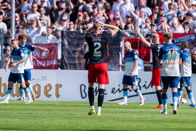 Cologne, Germany 23 May 2026 Mittelrheinpokal 2025 2026 Final Viktoria Köln vs Fortuna Köln In the picture Lars Dietz VIK is unhappy on the pitch DFL DFB regulations prohibit any use of photographs as image sequences and or quasi video Sportpark Höhenberg Nordrhein Westfalen Copyright: xFotostandx xKruczynskix