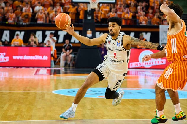 Ibrahim Watson BMA365 Bamberg Baskets, 02 GER, ratiopharm ulm vs Bamberg Baskets, Basketball, Playoffs, Quarterfinals, 3 Match, EasyCredit BBL, Season 2025 2026, 23 05 2026 GER, ratiopharm ulm vs Bamberg Baskets, Basketball, Playoffs, Quarterfinals, 3 Match, EasyCredit BBL, Season 2025 2026, 23 05 2026 New Ulm Copyright: xEibner-Pressefoto GeraldxOelze-dexStoppanyx EP_ODS