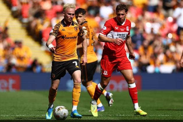 Liam Millar of Hull City Hull City v Middlesbrough, EFL Sky Bet Championship, Play-Off Final, Football, Wembley Stadium, London, UK - 23 May 2026London Wembley Stadium United Kingdom EDITORIAL USE ONLY No use with unauthorised audio, video, data, fixture lists, club league logos or live services. Online in-match use limited to 120 images, no video emulation. No use in betting, games or single club league player publications. Copyright: xJamesxMarsh Shutterstockx 16887365io