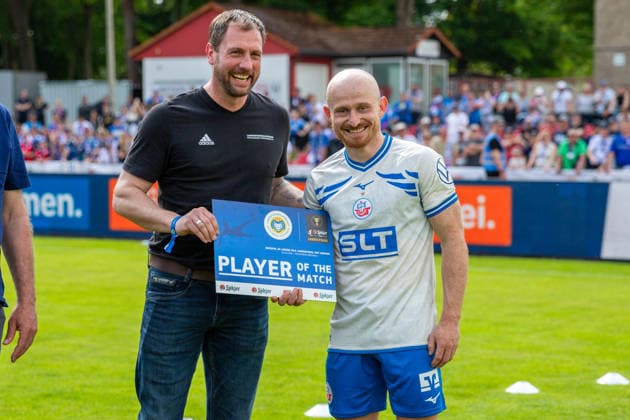 Maximilian Krauß FCH was voted player of the match GER, Football, State Cup, Lüpzer Pils Cup, Final, SV Pastow FC Hansa Rostock