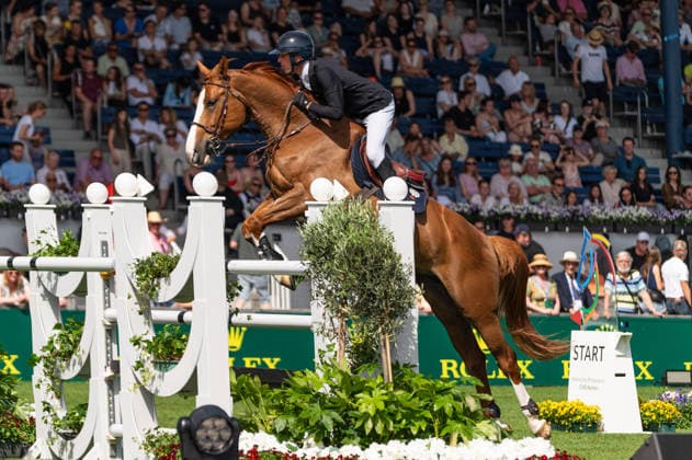 203 Kevin Staut on Geisha De Riverland (FRA) during the TSCHIO 2026 (CHIO 2026) - 2nd Qualifier Rolex Grand Prix - CSI5* - Jumping competition with jump-off at the Allianz Park in Aachen, Germany  Copyright: xMartinxPitschx xSPPx Sportspressphoto_152440