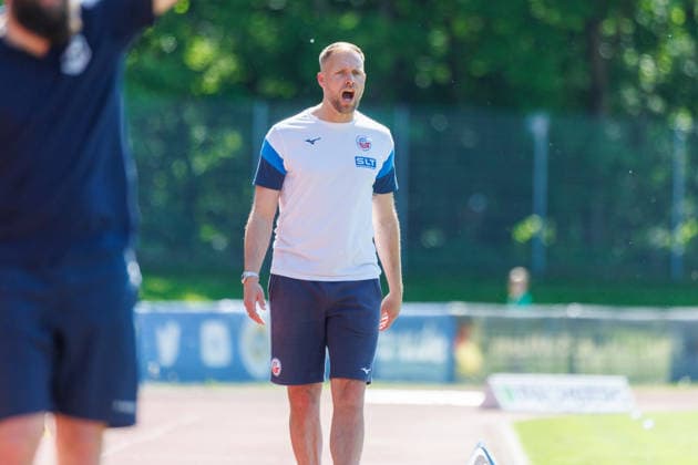 Coach Daniel Brinkmann Rostock GER, FC Hansa Rostock vs SV Pastow, Football, Men, Lübzer Pils Landespokal, Final, Season 2025 2026, 23 05 2026 Greifswald Volksstadion Mecklenburg Vorpommern Germany