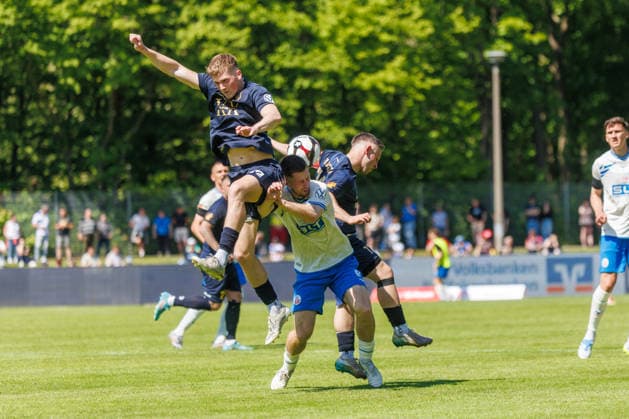 from l Niklas Mönck Pastow , Jonas Dirkner Rostock and Sebastian Synwoldt Pastow GER, FC Hansa Rostock vs SV Pastow, Football, Men, Lübzer Pils Landespokal, Final, Season 2025 2026, 23 05 2026 Greifswald Volksstadion Mecklenburg Vorpommern Germany