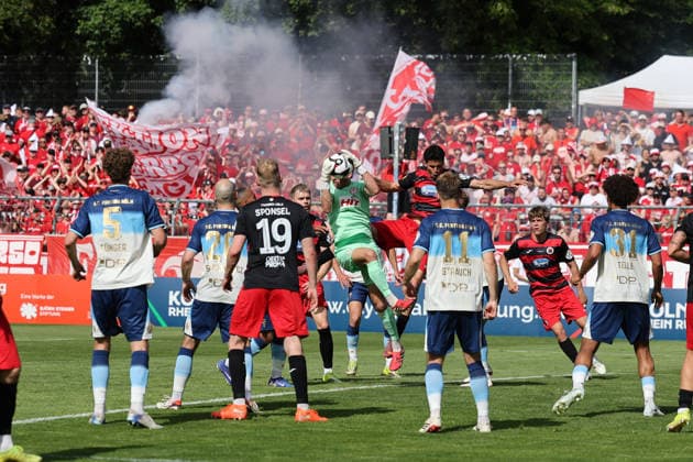 23 05 2026, xsefx, Football, Final Bitburger Pokal, FC Viktoria Köln S C Fortuna Koeln, Sportpark Höhenberg, Saison 2025 2026 xxxxxxxxxx DFB regulations prohibit any use of photographs as image sequences and or quasi video Photo xSabinexEffgenxPressefotoKochx Nordrhein Westfalen Germany