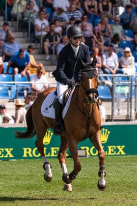 161 Shane Sweetnam on Coriaan Van Klapscheut Z (IRL) during the TSCHIO 2026 (CHIO 2026) - 2nd Qualifier Rolex Grand Prix - CSI5* - Jumping competition with jump-off at the Allianz Park in Aachen, Germany  Copyright: xMartinxPitschx xSPPx Sportspressphoto_152446