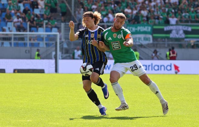 23 05 2026, Football, Men, Sparkassen Pokal Saarland Final, Season 2025 2026, 1 FC Saarbrücken FC 08 Homburg, Tim Civeja 1 FC Saarbruecken Mart Ristl FC 08 Homburg Saarbrücken Ludwigsparkstadion Saarland Germany DEU Copyright: xFabianxKleerx
