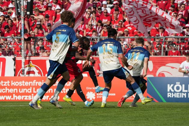 Germany Bitburger Pokalfinale 2026, S C Fortuna Köln vs Viktoria Köln 23 05 2026 Sportpark Höhenberg Köln Yannick Aime Tonye Yannick AimÃ Tonye Viktoria Köln, 30 tries to get through Cologne Germany Copyright: xMijoxLubecx