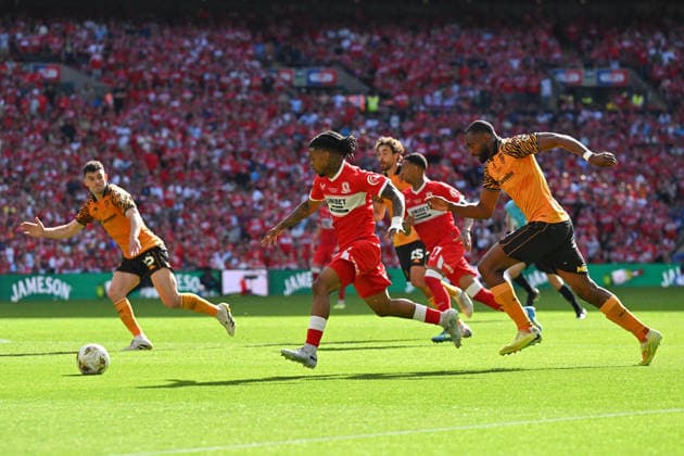 Hull City v Middlesbrough, EFL Sky Bet Championship, Play Off Final Sontje Hansen (27) of Middlesbrough on the attack during the EFL Sky Bet Championship match between Hull City and Middlesbrough at Wembley Stadium, London, UK on 23 May 2026. London Wembley Stadium Greater London UK Editorial use only DataCo restrictions apply See www.football-dataco.com , Copyright: xGrahamxHuntx PSI-24303-0104