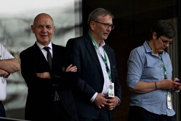 23 05 2026, xsltx, Football DFB Cup Final, FC Bayern Munich VfB Stuttgart v l DFB President Bernd Neuendorf Deutscher Fussball Bund DFL DFB REGULATIONS PROHIBIT ANY USE OF PHOTOGRAPHS as IMAGE SEQUENCES and or QUASI VIDEO Berlin