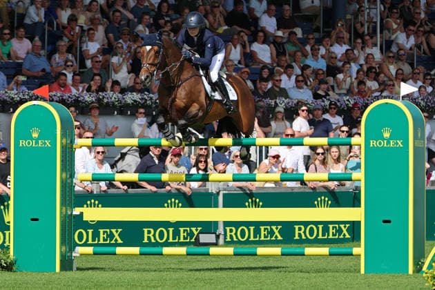 Lillie Keenan USA with horse Kick On, winner, 1 place, 2 qualification Rolex Grand Prix, CSI5 show jumping competition with jump-off, World Equestrian Festival, TSCHIO Aachen 2026, TSCHIO instead of CHIO 2026, Aachener Soers, 22 to 24 May 2026, equestrian sport, 23 05 2026, Aachener Soers Germany