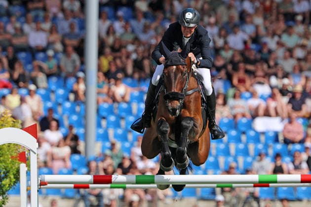 Andre Thieme GER with horse Paule S, 7th place after jump off, 2 qualifying Rolex Grand Prix, CSI5 show jumping competition with jump-off, World Equestrian Festival, TSCHIO Aachen 2026, TSCHIO instead of CHIO 2026, Aachener Soers, 22 to 24 May 2026, equestrian sport, 23 05 2026, Aachener Soers Germany