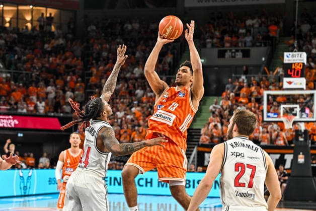 GER, BBL, Playoffs, ratiopharm Ulm vs BMA365 Bamberg Baskets 23 05 2026, ratiopharm arena, New Ulm, GER, BBL, Playoffs, ratiopharm Ulm vs BMA365 Bamberg Baskets, pictured Mark Smith Ulm, 13 nordphotoxGmbHx xHafner nph00200