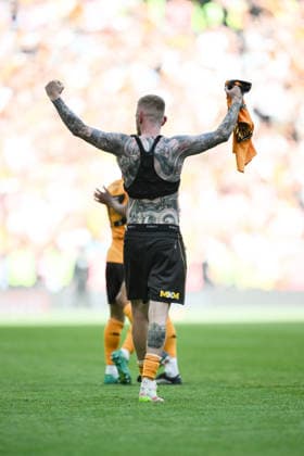 Hull City v Middlesbrough Sky Bet Championship Oliver McBurnie of Hull City celebrates after scoring his sides first goal during the Sky Bet Championship Play-Off Final between Hull City and Middlesbrough at Wembley Stadium, London. 23 05 2026 UK Newspapers OUT Copyright: xFocusxImagesx FIL-23464-0476