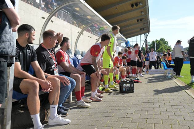 the substitutes of SG Sonnenhof Grossaspach were on the final whistle SV Stuttgarter Kickers vs SG Sonnenhof Grossaspach, Football, Men, DB Regio wfv Cup Final, Season 2025 2026, 23 05 2026 SV Stuttgarter Kickers vs SG Sonnenhof Grossaspach, Football, Men, DB Regio wfv Cup Final, Season 2025 2026, 23 05 2026 Stuttgart Copyright: xEibner-Pressefoto TobiasxBaurx EP_TBR