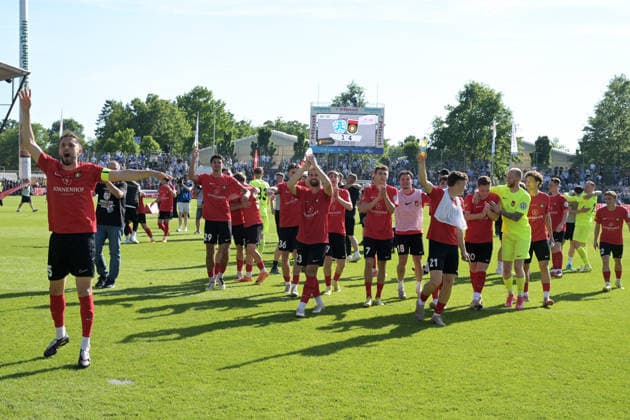 SG Sonnenhof Grossaspach celebrate the cup victory with their fans SV Stuttgarter Kickers vs SG Sonnenhof Grossaspach, Football, Men, DB Regio wfv Cup Final, Season 2025 2026, 23 05 2026 SV Stuttgarter Kickers vs SG Sonnenhof Grossaspach, Football, Men, DB Regio wfv Cup Final, Season 2025 2026, 23 05 2026 Stuttgart Copyright: xEibner-Pressefoto TobiasxBaurx EP_TBR