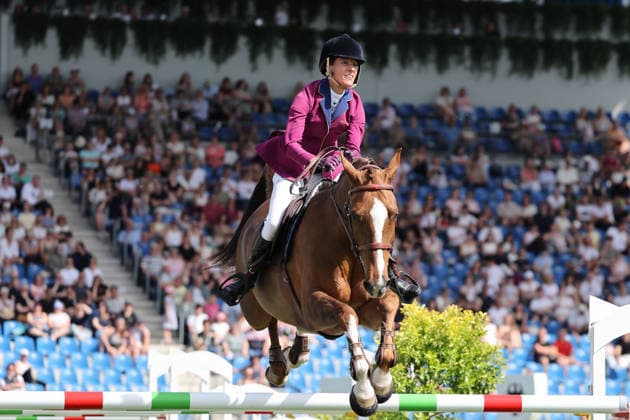 Luciana Diniz BRA with horse Holly RZH, 2 qualifier Rolex Grand Prix CSI5 show jumping competition with jump-off, World Equestrian Festival, CSI5, World Equestrian Festival, TSCHIO Aachen 2026, TSCHIO instead of CHIO 2026, Aachener Soers, May 22nd to 24th 2026, Equestrian sport, May 23rd 2026, Aachener Soers Germany