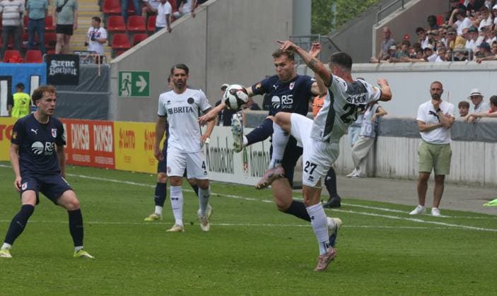 23 05 2026 xmgoodx Offenbach am Main, Stadion Bieberer Berg Hesse Cup Final 2026 SG Barockstadt Fulda Lehnerz v SV Wehen Wiesbaden Aaron Frey Fiulda v Jordy Steven Gillekens SVWW