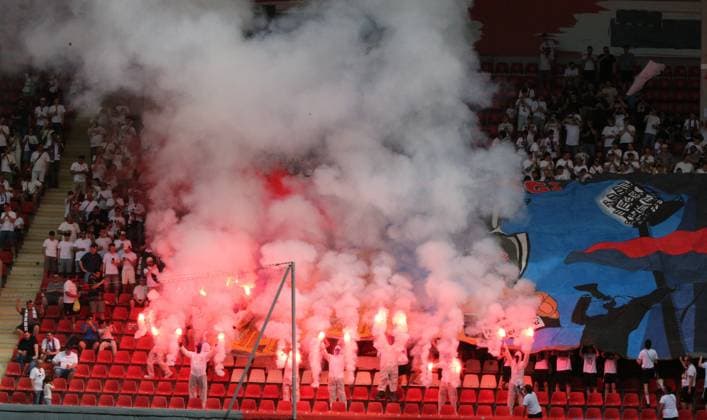 23 05 2026 xmgoodx Offenbach am Main, Stadion Bieberer Berg Hesse Cup Final 2026 SG Barockstadt Fulda Lehnerz vs SV Wehen Wiesbaden The fans of celebrate their team with scarves, choreography, pyrotechnics