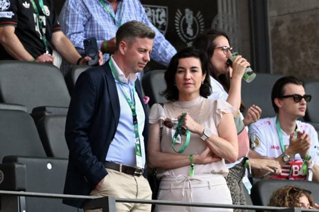 23 05 2026, xsltx, Football DFB Cup Final, FC Bayern Munich VfB Stuttgart v l Dorothee Bär Federal Minister of Research, Technology and Space of the Federal Republic of Germany with husband Oliver Bär DFL DFB REGULATIONS PROHIBIT ANY USE OF PHOTOGRAPHS as IMAGE SEQUENCES and or QUASI VIDEO Berlin