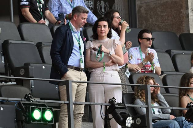 23 05 2026, xsltx, Football DFB Cup Final, FC Bayern Munich VfB Stuttgart v l Dorothee Bär Federal Minister of Research, Technology and Space of the Federal Republic of Germany with husband Oliver Bär DFL DFB REGULATIONS PROHIBIT ANY USE OF PHOTOGRAPHS as IMAGE SEQUENCES and or QUASI VIDEO Berlin