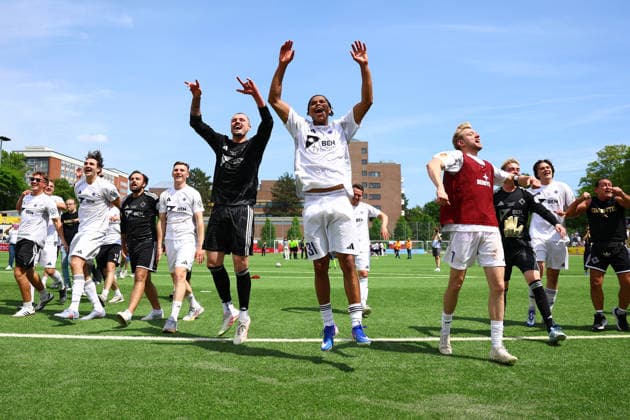 HEBC celebrates winning the Hamburg Lotto Cup Football I Mens I Lotto Cup I 2025 2026 season I Final I SC Vorwärts Wacker04 Billstedt HEBC I 23 05 2026 I Hoheluft stadium