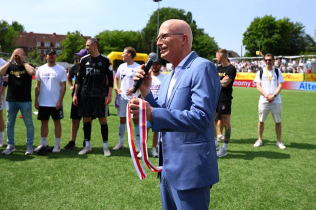 Peter Tschentscher First Mayor, Hamburg Football I Mens I Lotto Cup I 2025 2026 season I Final I SC Vorwärts Wacker04 Billstedt HEBC I 23 05 2026 I Hoheluft stadium