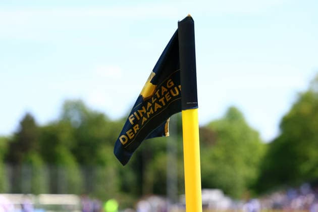 Corner flag for the final day of amateur soccer I Men I Lotto Cup I Season 2025 2026 I Final I SC Vorwärts Wacker04 Billstedt HEBC I 23 05 2026 I Stadion Hoheluft