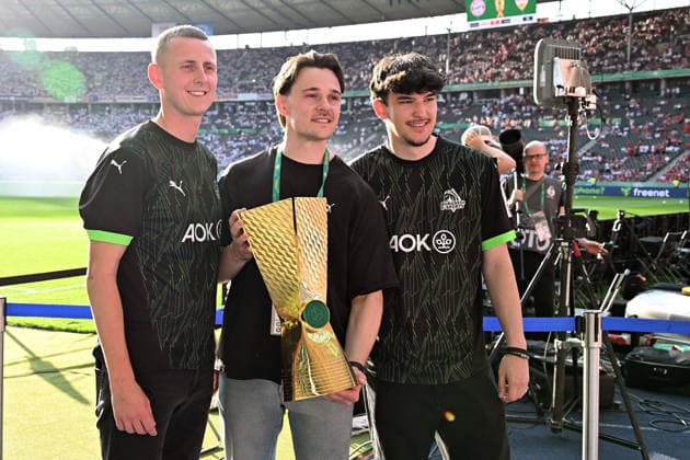 23 05 2026, xsltx, Football DFB Cup Final, FC Bayern Munich VfB Stuttgart v l Borussia Mönchengladbach E Sports Cup Winner DFL DFB REGULATIONS PROHIBIT ANY USE OF PHOTOGRAPHS as IMAGE SEQUENCES and or QUASI VIDEO Berlin