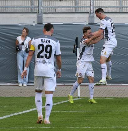 23 05 2026 xmgoodx Offenbach am Main, Stadion Bieberer Berg Hesse Cup Final 2026 SG Barockstadt Fulda Lehnerz vs SV Wehen Wiesbaden Goal celebration after the 1-2 by Lukas Schleimer SVWW