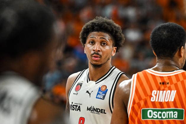 GER, BBL, Playoffs, ratiopharm Ulm vs BMA365 Bamberg Baskets 23 05 2026, ratiopharm arena, Neu Ulm, GER, BBL, Playoffs, ratiopharm Ulm vs BMA365 Bamberg Baskets, in the picture Demarcus Marquette Demonia Bamberg, 8 nordphotoxGmbHx xHafner nph00200
